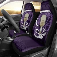 Purple New Zealand Eel Car Seat Cover Aotearoa Maori Tuna With Kotiate Weapon LT14 - Polynesian Pride