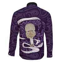 Purple New Zealand Eel Family Matching Tank Maxi Dress and Hawaiian Shirt Aotearoa Maori Tuna With Kotiate Weapon LT14 - Polynesian Pride