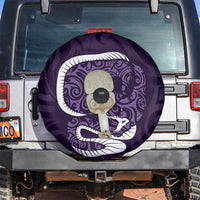Purple New Zealand Eel Spare Tire Cover Aotearoa Maori Tuna With Kotiate Weapon LT14 Purple - Polynesian Pride