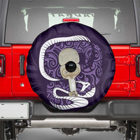Purple New Zealand Eel Spare Tire Cover Aotearoa Maori Tuna With Kotiate Weapon LT14 - Polynesian Pride