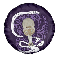 Purple New Zealand Eel Spare Tire Cover Aotearoa Maori Tuna With Kotiate Weapon LT14 - Polynesian Pride