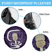 Purple New Zealand Eel Spare Tire Cover Aotearoa Maori Tuna With Kotiate Weapon LT14 - Polynesian Pride