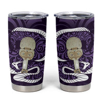 Purple New Zealand Eel Tumbler Cup Aotearoa Maori Tuna With Kotiate Weapon LT14 Purple - Polynesian Pride