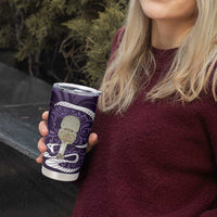 Purple New Zealand Eel Tumbler Cup Aotearoa Maori Tuna With Kotiate Weapon LT14 - Polynesian Pride