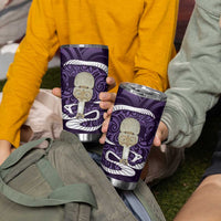 Purple New Zealand Eel Tumbler Cup Aotearoa Maori Tuna With Kotiate Weapon LT14 - Polynesian Pride