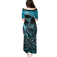 New Zealand Stingray Family Matching Puletasi and Hawaiian Shirt Aotearoa Whai With Maori Paua Shell LT14 - Polynesian Pride