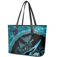 New Zealand Stingray Leather Tote Bag Aotearoa Whai With Maori Paua Shell