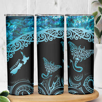 New Zealand Stingray Skinny Tumbler Aotearoa Whai With Maori Paua Shell LT14 - Polynesian Pride