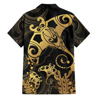 Black And Gold Aotearoa Whai Family Matching Summer Maxi Dress and Hawaiian Shirt NZ Stingrays Maori Curves Style LT14 - Polynesian Pride