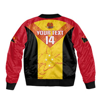 Custom Papua New Guinea Rubgby Sleeve Zip Bomber Jacket Pacific 2023 Go PNG Kumuls LT14 - Polynesian Pride