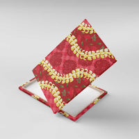 Red Palaka Hawaii Mele Kalikimaka Canvas Wall Art Ohia Lehua Monstera Puakenikeni Lei LT14 With Frame Red - Polynesian Pride