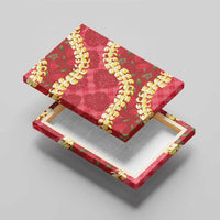 Red Palaka Hawaii Mele Kalikimaka Canvas Wall Art Ohia Lehua Monstera Puakenikeni Lei LT14 - Polynesian Pride