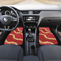 Red Palaka Hawaii Mele Kalikimaka Car Mats Ohia Lehua Monstera Puakenikeni Lei LT14 Set 2pcs - Front Red - Polynesian Pride