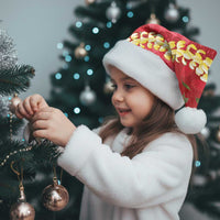 Red Palaka Hawaii Mele Kalikimaka Christmas Santa Hat Ohia Lehua Monstera Puakenikeni Lei LT14 - Polynesian Pride