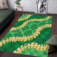 Green Palaka Hawaii Mele Kalikimaka Area Rug Ohia Lehua Monstera Puakenikeni Lei LT14 Green - Polynesian Pride