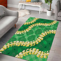 Green Palaka Hawaii Mele Kalikimaka Area Rug Ohia Lehua Monstera Puakenikeni Lei LT14 - Polynesian Pride