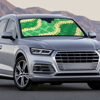 Green Palaka Hawaii Mele Kalikimaka Auto Sun Shade Ohia Lehua Monstera Puakenikeni Lei LT14 - Polynesian Pride