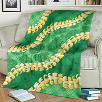 Green Palaka Hawaii Mele Kalikimaka Blanket Ohia Lehua Monstera Puakenikeni Lei LT14 - Polynesian Pride