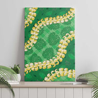 Green Palaka Hawaii Mele Kalikimaka Canvas Wall Art Ohia Lehua Monstera Puakenikeni Lei LT14 - Polynesian Pride
