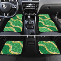 Green Palaka Hawaii Mele Kalikimaka Car Mats Ohia Lehua Monstera Puakenikeni Lei LT14 Set 4pcs Green - Polynesian Pride