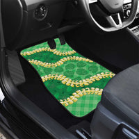 Green Palaka Hawaii Mele Kalikimaka Car Mats Ohia Lehua Monstera Puakenikeni Lei LT14 - Polynesian Pride