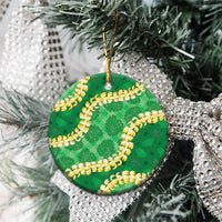 Green Palaka Hawaii Mele Kalikimaka Ceramic Ornament Ohia Lehua Monstera Puakenikeni Lei LT14 - Polynesian Pride