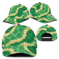 Green Palaka Hawaii Mele Kalikimaka Classic Cap Ohia Lehua Monstera Puakenikeni Lei LT14 - Polynesian Pride