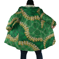 Green Palaka Hawaii Mele Kalikimaka Cloak Ohia Lehua Monstera Puakenikeni Lei LT14 - Polynesian Pride