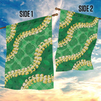 Green Palaka Hawaii Mele Kalikimaka Garden Flag Ohia Lehua Monstera Puakenikeni Lei LT14 - Polynesian Pride