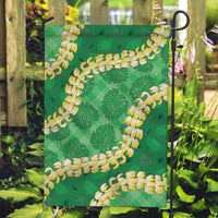 Green Palaka Hawaii Mele Kalikimaka Garden Flag Ohia Lehua Monstera Puakenikeni Lei LT14 Garden Flag Green - Polynesian Pride