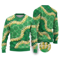 Green Palaka Hawaii Mele Kalikimaka Ugly Christmas Sweater Ohia Lehua Monstera Puakenikeni Lei LT14 Green - Polynesian Pride