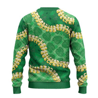 Green Palaka Hawaii Mele Kalikimaka Ugly Christmas Sweater Ohia Lehua Monstera Puakenikeni Lei LT14 - Polynesian Pride