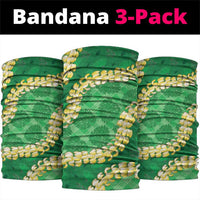 Green Palaka Hawaii Mele Kalikimaka Neck Gaiter Ohia Lehua Monstera Puakenikeni Lei LT14 package One Size: 25*50cm Green - Polynesian Pride