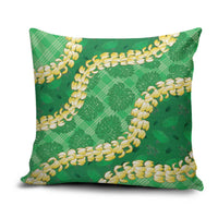 Green Palaka Hawaii Mele Kalikimaka Pillow Cover Ohia Lehua Monstera Puakenikeni Lei LT14 Green - Polynesian Pride