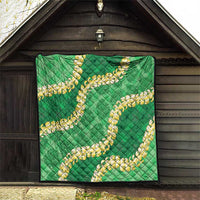 Green Palaka Hawaii Mele Kalikimaka Quilt Ohia Lehua Monstera Puakenikeni Lei LT14 - Polynesian Pride