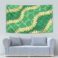Green Palaka Hawaii Mele Kalikimaka Tapestry Ohia Lehua Monstera Puakenikeni Lei LT14 - Polynesian Pride