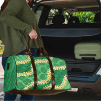 Green Palaka Hawaii Mele Kalikimaka Travel Bag Ohia Lehua Monstera Puakenikeni Lei LT14 - Polynesian Pride