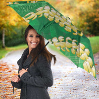 Green Palaka Hawaii Mele Kalikimaka Umbrella Ohia Lehua Monstera Puakenikeni Lei LT14 - Polynesian Pride