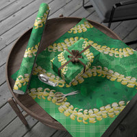 Green Palaka Hawaii Mele Kalikimaka Wrapping Paper Ohia Lehua Monstera Puakenikeni Lei LT14 - Polynesian Pride