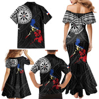 Philippines Strong Family Matching Mermaid Dress and Hawaiian Shirt Filipino Map Polynesian Tattoo LT14 - Polynesian Pride