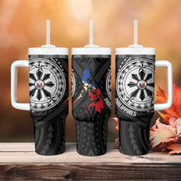 Philippines Strong Tumbler With Handle Filipino Map Polynesian Tattoo - Polynesian Pride