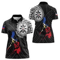 Philippines Strong Women Polo Shirt Filipino Map Polynesian Tattoo - Polynesian Pride