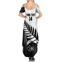 New Zealand Lawn Bowls Custom Family Matching Summer Maxi Dress and Hawaiian Shirt Aotearoa Silver Fern LT14 - Polynesian Pride