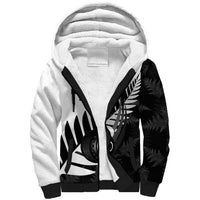 New Zealand Lawn Bowls Custom Sherpa Hoodie Aotearoa Silver Fern LT14 Unisex Black - Polynesian Pride