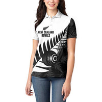New Zealand Lawn Bowls Custom Women Polo Shirt Aotearoa Silver Fern LT14 - Polynesian Pride