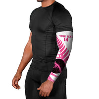New Zealand Lawn Bowls Breast Cancer Custom Arm Sleeves Aotearoa Maori Silver Fern Pink Ribbon LT14 - Polynesian Pride