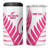 New Zealand Lawn Bowls Breast Cancer Custom 4 in 1 Can Cooler Tumbler Aotearoa Maori Silver Fern Pink Ribbon LT14 One Size: 16 oz Pink - Polynesian Pride