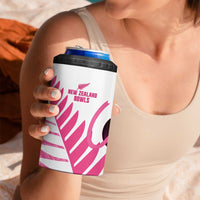 New Zealand Lawn Bowls Breast Cancer Custom 4 in 1 Can Cooler Tumbler Aotearoa Maori Silver Fern Pink Ribbon LT14 - Polynesian Pride