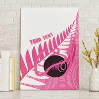 New Zealand Lawn Bowls Breast Cancer Custom Canvas Wall Art Aotearoa Maori Silver Fern Pink Ribbon LT14 Without Frame Pink - Polynesian Pride