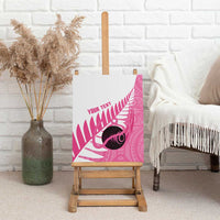New Zealand Lawn Bowls Breast Cancer Custom Canvas Wall Art Aotearoa Maori Silver Fern Pink Ribbon LT14 - Polynesian Pride